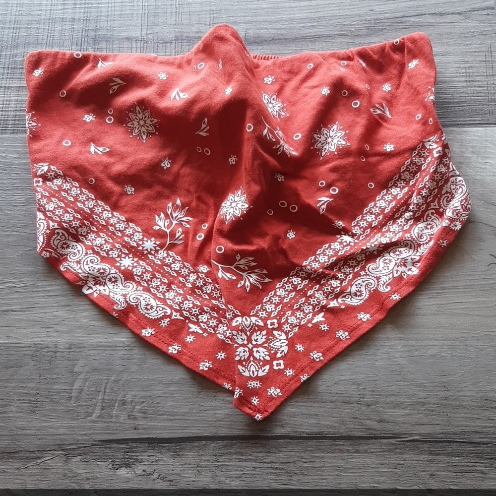 Orange Bandana Print Women's Top